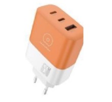 Мережевий зарядний пристрій WUW-C215 65W Charger 2 USB C + USB A white orange (C215)