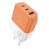 Мережевий зарядний пристрій WUW-C215 65W Charger 2 USB C + USB A white orange (C215)