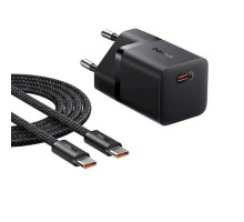 Мережевий зарядний пристрій Baseus  GaN5 Fast Charger (mini) 1C 25W EU Cluster Black (with: Baseus  Dynamic 3 Series Fast Charging Data Cable Type-C t (P10110909113-01)