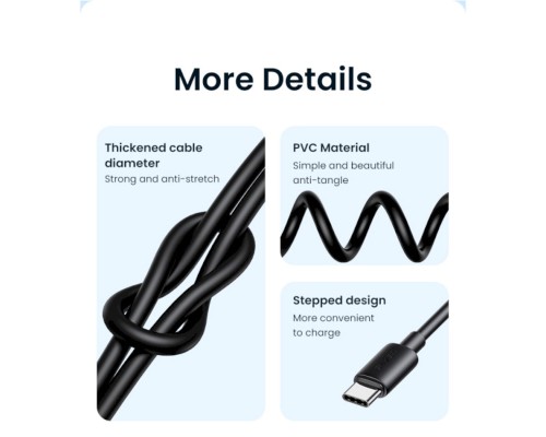 Кабель Usams SJ711 Type-C To Type-C 60W Fast Charging black (SJ711USB01)