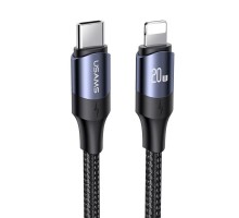 Кабель Usams US-SJ522 U71 Type-C to Lightning 20W PD Fast Charging 2m black (SJ522USB01)