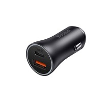Автомобільний зарядний пристрій Baseus Golden Contactor Max Dual Fast Charger Car Charger U+C 60W Dark Gray (CGJM000113)