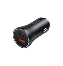 Автомобільний зарядний пристрій Baseus Golden Contactor Max Dual Fast Charger Car Charger U+C 60W Dark Gray (CGJM000113)