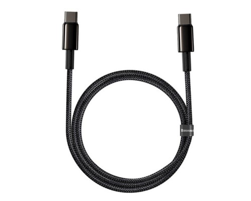 Кабель Baseus Tungsten Gold Fast Charging Data Cable Type-C to Type-C 100W 1m Black (CATWJ-01)