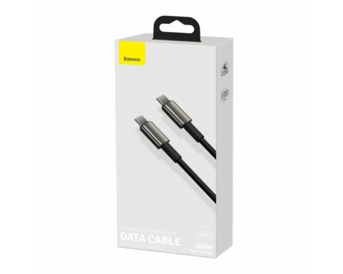 Кабель Baseus Tungsten Gold Fast Charging Data Cable Type-C to Type-C 100W 1m Black (CATWJ-01)