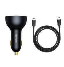 Автомобільний зарядний пристрій Baseus Qualcomm Quick Charge 5 Technology Multi-Port Fast Charge Car Charger C+C+U 160W set Gray (TZCCZM-0G)