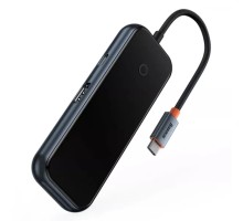 USB-хаб Baseus AcmeJoy 5-Port Type-C HUB Adapter（Type-C to USB3.0*2+USB2.0*1+Type-C PD&amp;Data *1+RJ45*1）Dark Gray (WKJZ010113)