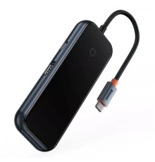 USB-хаб Baseus AcmeJoy 5-Port Type-C HUB Adapter（Type-C to USB3.0*2+USB2.0*1+Type-C PD&amp;Data *1+RJ45*1）Dark Gray (WKJZ010113)