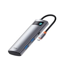 USB-хаб Baseus Metal Gleam Series 7-Port  HUB Space Grey （Type-C to HDMI4K@60Hz*1+USB3.0*3+PD*1+SD/TF*1) (B00030708811-00)
