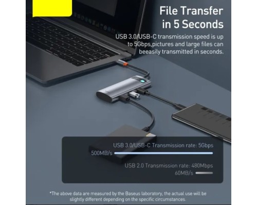 USB-хаб Baseus Metal Gleam Series 7-Port HUB Space Grey (Type-C to HDMI4K@60Hz*1+USB3.0*3+PD*1+SD/TF*1) (B00030708811-00) USB-хаб Baseus Metal Gleam Series 7-Port HUB Space Grey (Type-C to HDMI4K@60Hz*1+USB3.0*3+PD*1+SD/TF*1) (B00030708811-00)