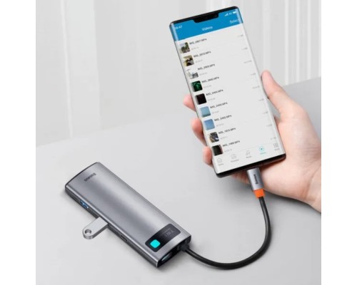 USB-хаб Baseus Metal Gleam Series 7-Port HUB Space Grey (Type-C to HDMI4K@60Hz*1+USB3.0*3+PD*1+SD/TF*1) (B00030708811-00) USB-хаб Baseus Metal Gleam Series 7-Port HUB Space Grey (Type-C to HDMI4K@60Hz*1+USB3.0*3+PD*1+SD/TF*1) (B00030708811-00)