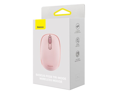 Маніпулятор миша бездротова Baseus F01B Tri-Mode Wireless Mouse Baby Pink (B01055503413-00) Маніпулятор миша бездротова Baseus F01B Tri-Mode Wireless Mouse Baby Pink (B01055503413-00)