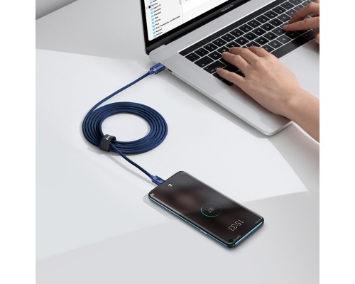 Кабель Baseus Crystal Shine Series Fast Charging Data Cable Type-C to Type-C 100W 2m Blue (CAJY000703)