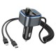 АЗП з FM-модулятором HOCO E74 Energy QC3.0 2-in-1 car BT FM transmitter with cable 18W Metal Gray (6931474789099)