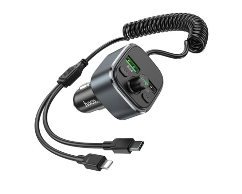 АЗП з FM-модулятором HOCO E74 Energy QC3.0 2-in-1 car BT FM transmitter with cable 18W Metal Gray (6931474789099) АЗП з FM-модулятором HOCO E74 Energy QC3.0 2-in-1 car BT FM transmitter with cable 18W Metal Gray (6931474789099)