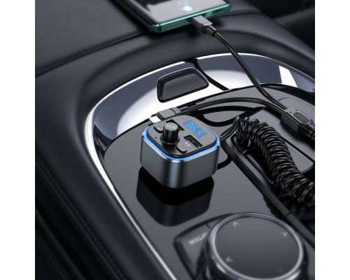 АЗП з FM-модулятором HOCO E74 Energy QC3.0 2-in-1 car BT FM transmitter with cable 18W Metal Gray (6931474789099) АЗП з FM-модулятором HOCO E74 Energy QC3.0 2-in-1 car BT FM transmitter with cable 18W Metal Gray (6931474789099)