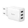 Мережевий зарядний пристрій Baseus Compact  Charger 3U 17W EU White (CCXJ020102)