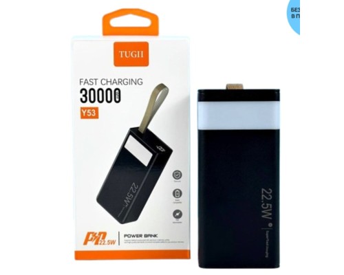 Зовнішній акумулятор WUW TUGII-Y53 (PD22.5W quick charge) 30000mAh Black (TUGII-Y53) Зовнішній акумулятор WUW TUGII-Y53 (PD22.5W quick charge) 30000mAh Black (TUGII-Y53)