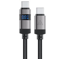 Кабель ACEFAST C15-03 USB-C to USB-C zinc alloy digital display braided charging data cable Black (6974316283720)