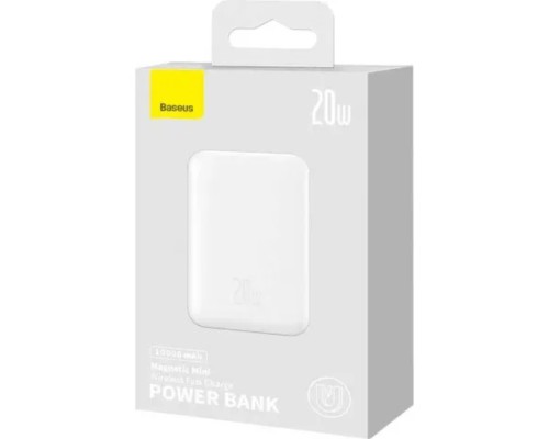 Зовнішній акумулятор Baseus Magnetic Mini Wireless Fast Charge Power Bank 10000mAh 20W White (PPCX070002) Зовнішній акумулятор Baseus Magnetic Mini Wireless Fast Charge Power Bank 10000mAh 20W White (PPCX070002)