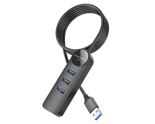 USB-Hub Borofone DH6 Erudite 4-in-1 Gigabit Ethernet Adapter(USB to USB3.0*3+RJ45)(L=1.2M) Black (6941991104305) USB-Hub Borofone DH6 Erudite 4-in-1 Gigabit Ethernet Adapter(USB to USB3.0*3+RJ45)(L=1.2M) Black (6941991104305)