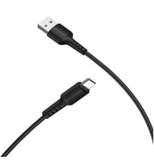 Кабель BOROFONE BX16 USB to Micro 2A, 1m, PVC, TPE connectors, Black (6957531099499)