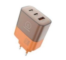 Мережевий зарядний пристрій WUW-C215 65W Charger 2 USB C + USB A brown orange (C215BO)