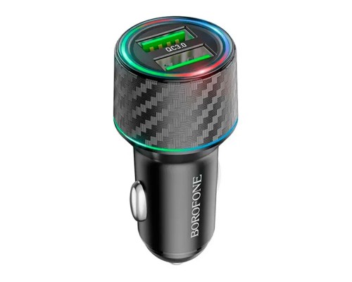 Автомобільний зарядний пристрій BOROFONE BZ21A Brilliant 36W dual port QC3.0 car charger Black (6941991101205) Автомобільний зарядний пристрій BOROFONE BZ21A Brilliant 36W dual port QC3.0 car charger Black (6941991101205)