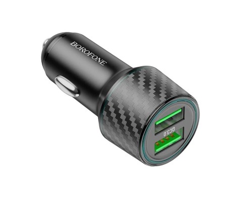 Автомобільний зарядний пристрій BOROFONE BZ21A Brilliant 36W dual port QC3.0 car charger Black (6941991101205) Автомобільний зарядний пристрій BOROFONE BZ21A Brilliant 36W dual port QC3.0 car charger Black (6941991101205)