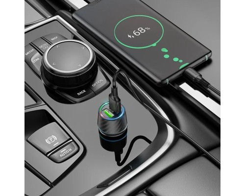 Автомобільний зарядний пристрій BOROFONE BZ21A Brilliant 36W dual port QC3.0 car charger Black (6941991101205) Автомобільний зарядний пристрій BOROFONE BZ21A Brilliant 36W dual port QC3.0 car charger Black (6941991101205)