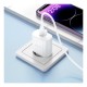 Мережевий зарядний пристрій BOROFONE BA82A Platinum single port PD25W charger set (C to iP) (EU) White (6941991112263)