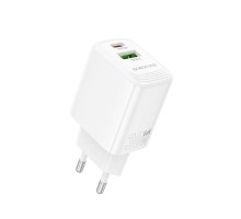 Мережевий зарядний пристрій BOROFONE BN29 Fuente PD30W+QC3.0 charger (EU) White (6941991120329)