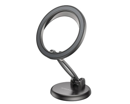 Автотримач для телефона BOROFONE BH114 Star metal ring magnetic car holder (center console) Metal Gray (6941991111310)