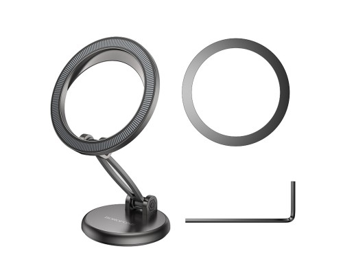 Автотримач для телефона BOROFONE BH114 Star metal ring magnetic car holder (center console) Metal Gray (6941991111310)