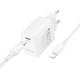 Мережевий зарядний пристрій з кабелем BOROFONE BN28 Fuente single port PD30W charger set (C to iP) (EU) White (6941991120305)