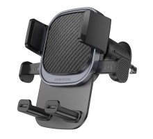 Автотримач для телефона BOROFONE BH120 Delightful one-button car holder (air outlet) Black Gray (6941991114786)