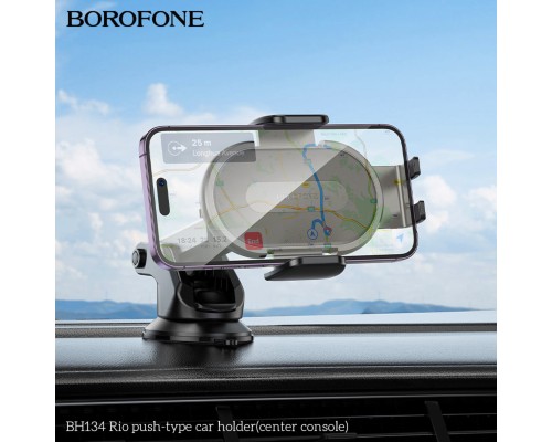 Автотримач для телефона BOROFONE BH134 Rio push-type car holder (center console) Black (6941991120671) Автотримач для телефона BOROFONE BH134 Rio push-type car holder (center console) Black (6941991120671)
