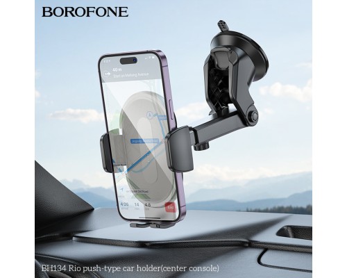 Автотримач для телефона BOROFONE BH134 Rio push-type car holder (center console) Black (6941991120671) Автотримач для телефона BOROFONE BH134 Rio push-type car holder (center console) Black (6941991120671)
