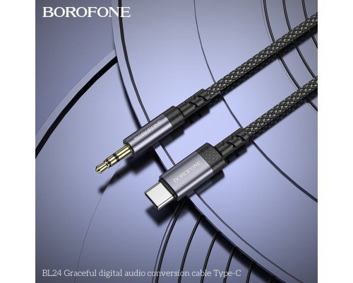Аудіокабель BOROFONE BL24 Graceful digital audio conversion cable Type-C Metal Grey (6941991118982) Аудіокабель BOROFONE BL24 Graceful digital audio conversion cable Type-C Metal Grey (6941991118982)