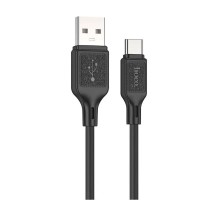 Кабель HOCO X90 Cool silicone charging data cable for Type-C Black (6931474788443)