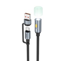 Кабель-світильник HOCO UA38C USB/Type-C to LED light adapter cable Black (6942007647755)