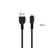 Кабель HOCO X20 USB to iP 2.4A, 1m, PVC, TPE connectors, Black (6957531068808)