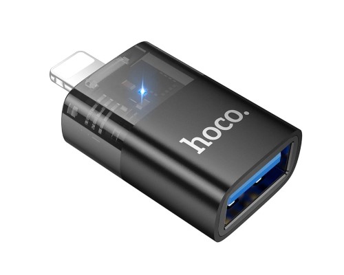 Перехідник HOCO UA36 iP male to USB female OTG transparent adapter Black (6942007647151) Перехідник HOCO UA36 iP male to USB female OTG transparent adapter Black (6942007647151)