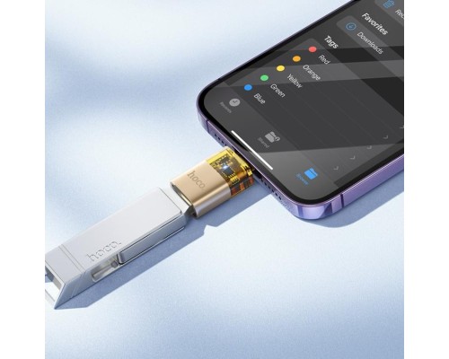 Перехідник HOCO UA36 iP male to USB female OTG transparent adapter Black (6942007647151) Перехідник HOCO UA36 iP male to USB female OTG transparent adapter Black (6942007647151)