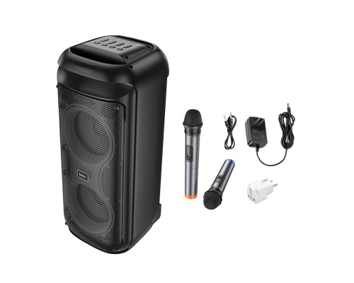 Портативна колонка HOCO HA13 Max Ramon outdoor BT speaker with two wireless microphones Black (6942007643627) Портативна колонка HOCO HA13 Max Ramon outdoor BT speaker with two wireless microphones Black (6942007643627)