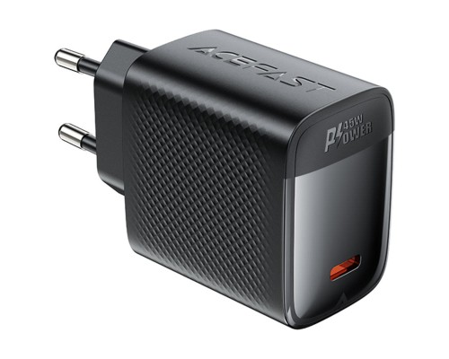 Мережевий зарядний пристрій ACEFAST A112 PD45W GaN single USB-C charger (EU) Black (6974316284055)