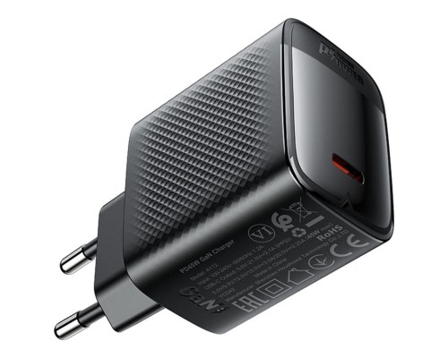 Мережевий зарядний пристрій ACEFAST A112 PD45W GaN single USB-C charger (EU) Black (6974316284055)