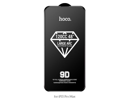 Захисне скло HOCO 9D large arc dustproof glass for iP15 Pro Max(A34) Black (6942007607469) Захисне скло HOCO 9D large arc dustproof glass for iP15 Pro Max(A34) Black (6942007607469)