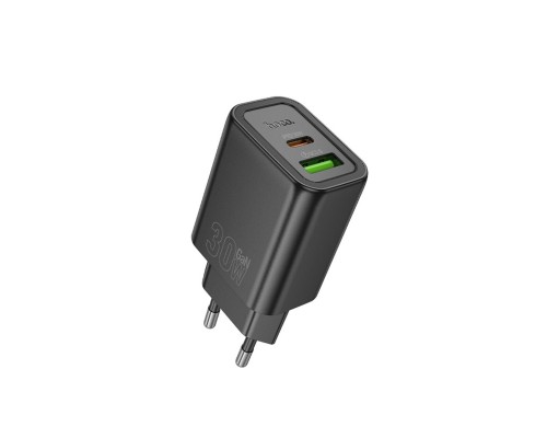 Мережевий зарядний пристрій HOCO N63 Gentle PD30W+QC3.0 charger (EU) Black (6942007644358) Мережевий зарядний пристрій HOCO N63 Gentle PD30W+QC3.0 charger (EU) Black (6942007644358)