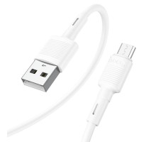 Кабель HOCO X83 USB to Micro 2.4A, 1m, PVC, PVC connectors, White (6931474770899)